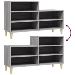 Berkfield Shoe Cabinet Grey Sonoma 102X36X60 Cm Engineered Wood - thumbnail 7