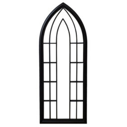 Agenzia 14 Large Antique Black Arched Metal Frame Window Garden Wall Mirror 153 X 60Cm - thumbnail 5