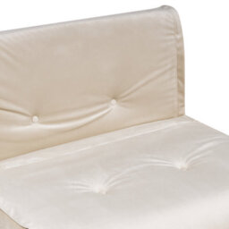 Wyld And Coco Beige Velvet 1-Seater Sofa Bed With Fold-Out Mechanism And Gold Legs, Single Bed - thumbnail 7