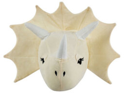 Beliani Cozy Nest Plush Dinosaur Head Wall Decor Beige Cotton For Toddler Room - Vertical, Ready To Hang - thumbnail 1