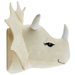 Beliani Cozy Nest Plush Dinosaur Head Wall Decor Beige Cotton For Toddler Room - Vertical, Ready To Hang - thumbnail 5