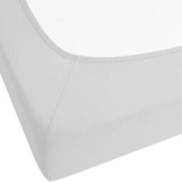 Beliani Fitted Sheet Janbu Cotton 140 X 200 Cm Light Grey - thumbnail 5