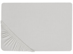 Beliani Fitted Sheet Janbu Cotton 140 X 200 Cm Light Grey - thumbnail 1