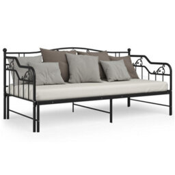 Berkfield Pull-Out Sofa Bed Frame Black Metal 90X200 Cm - thumbnail 4