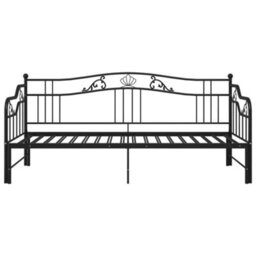 Berkfield Pull-Out Sofa Bed Frame Black Metal 90X200 Cm - thumbnail 7