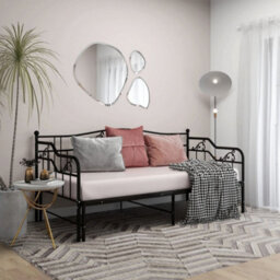 Berkfield Pull-Out Sofa Bed Frame Black Metal 90X200 Cm