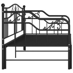 Berkfield Pull-Out Sofa Bed Frame Black Metal 90X200 Cm - thumbnail 8