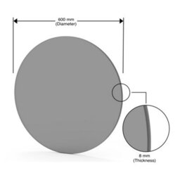 Belofay 60Cm Grey Round Glass Table Top 8mm Tempered Glass Flat Polished Edge - thumbnail 2