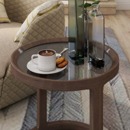 Belofay 60Cm Grey Round Glass Table Top 8mm Tempered Glass Flat Polished Edge - thumbnail 4