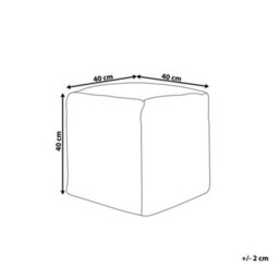 Beliani Grey And White Three-Stripe Cotton Cube Pouffe 40 X 40 X 40 Cm - thumbnail 3