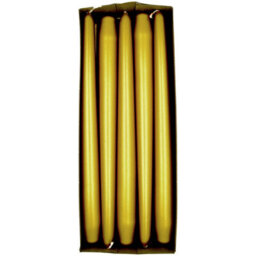 "SolaDirect Tapered Dinner Candles, Pack Of 10, Unscented, Long Burning Time, 24 Cm / 19.45"" (Gold, Metallic)" - thumbnail 6