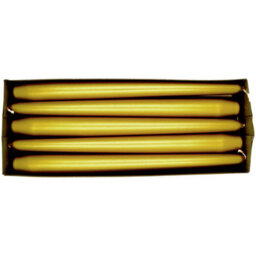 "SolaDirect Tapered Dinner Candles, Pack Of 10, Unscented, Long Burning Time, 24 Cm / 19.45"" (Gold, Metallic)" - thumbnail 4