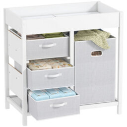 Aiyaplay Baby Changing Unit With 4 Drawers, Diaper Changing Table, White - thumbnail 2