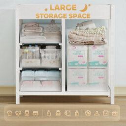 Aiyaplay Baby Changing Unit With 4 Drawers, Diaper Changing Table, White - thumbnail 5
