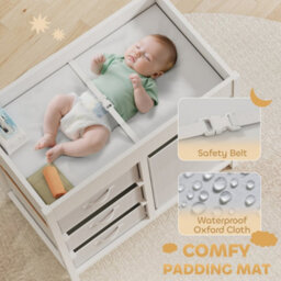 Aiyaplay Baby Changing Unit With 4 Drawers, Diaper Changing Table, White - thumbnail 6