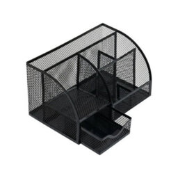 Black Mesh Desk Stationary Organiser Metal Tidy Pen Pencil Torage Holder Office School - thumbnail 3