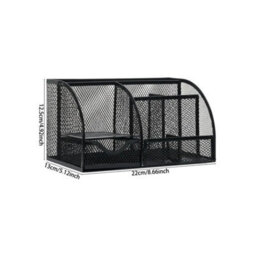 Black Mesh Desk Stationary Organiser Metal Tidy Pen Pencil Torage Holder Office School - thumbnail 2