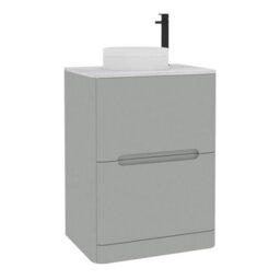 Royal Bathrooms Venice 600mm Dove Grey Freestanding Bathroom Countertop Vanity Unit 2 Drawer With Round Basin - thumbnail 7