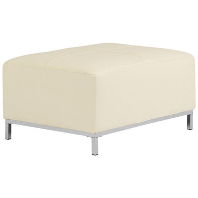 Beliani Ottoman Oslo Leather Light Beige - image 1