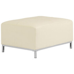Beliani Ottoman Oslo Leather Light Beige