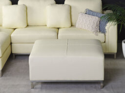Beliani Ottoman Oslo Leather Light Beige - thumbnail 2