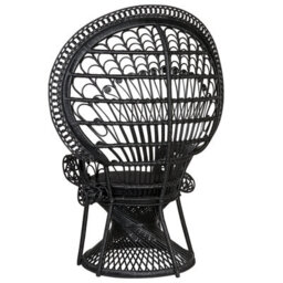 Beliani Peacock Chair Emmanuelle Rattan Black - thumbnail 6