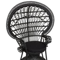 Beliani Peacock Chair Emmanuelle Rattan Black - thumbnail 7