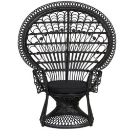 Beliani Peacock Chair Emmanuelle Rattan Black - thumbnail 5
