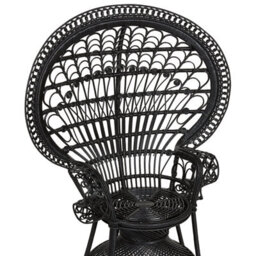 Beliani Peacock Chair Emmanuelle Rattan Black - thumbnail 8