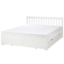 Beliani Bed With 4 Drawers Pine Wood Olendon 160 X 200 Cm (Eu King Size) White - thumbnail 4