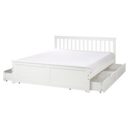 Beliani Bed With 4 Drawers Pine Wood Olendon 160 X 200 Cm (Eu King Size) White - thumbnail 6