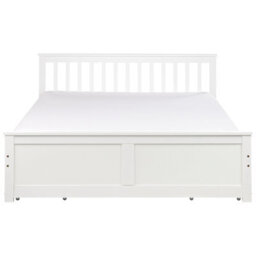 Beliani Bed With 4 Drawers Pine Wood Olendon 160 X 200 Cm (Eu King Size) White - thumbnail 7