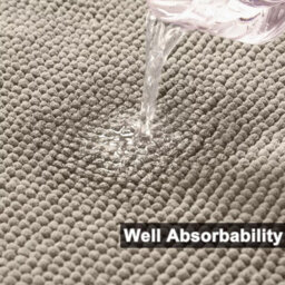 Ameha Silver Chenille Mat 50X80Cm, Extra Soft, Non-Slip, Absorbent Bath Rug & Doormat - thumbnail 5