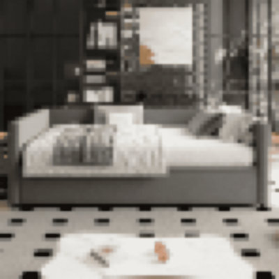 Matteo Grey Linen Upholstered 3Ft Single Bed With Pull-Out Trundle, Converts To 180X190Cm Double Daybed & Guest Sofa Bed - image 1