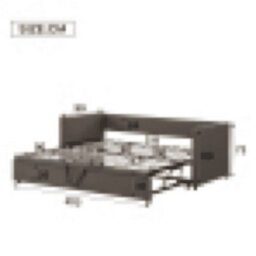 Matteo Grey Linen Upholstered 3Ft Single Bed With Pull-Out Trundle, Converts To 180X190Cm Double Daybed & Guest Sofa Bed - thumbnail 2