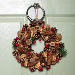 Samuel Alexander 30Cm Winter Spice Hanging Christmas Wreath With Pine Cones Red Berries & Dried Fruit - thumbnail 1