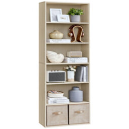 LEDREM Bookshelf, 6-Tier Bookcase, 24 X 70 X 191.6 Cm, Room Divider, Cube Display Shelf, Freestanding Storage Shelf - thumbnail 2