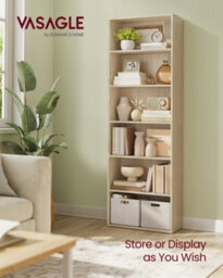 LEDREM Bookshelf, 6-Tier Bookcase, 24 X 70 X 191.6 Cm, Room Divider, Cube Display Shelf, Freestanding Storage Shelf - thumbnail 3