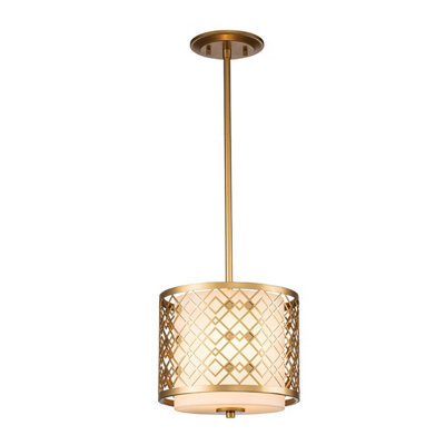 Luminosa Lighting Luminosa Ziggy Cylindrical Pendant Ceiling Light, Lacquered Gold - image 1