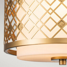 Luminosa Lighting Luminosa Ziggy Cylindrical Pendant Ceiling Light, Lacquered Gold - thumbnail 5