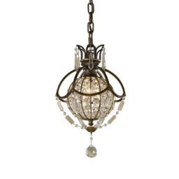 Elegant 1 Bulb Oxidized Bronze Ceiling Pendant Light For Modern Interiors