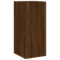Berkfield Durable Tv Wall Cabinet With Led Lights Brown Oak 30.5X35X70 Cm - thumbnail 3