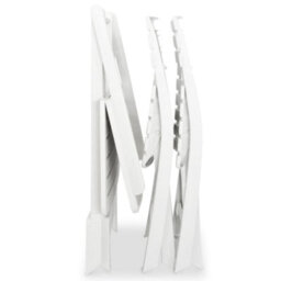 Berkfield 3 Piece Folding Bistro Set Plastic White - thumbnail 8