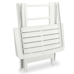 Berkfield 3 Piece Folding Bistro Set Plastic White - thumbnail 7