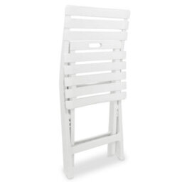 Berkfield 3 Piece Folding Bistro Set Plastic White - thumbnail 6