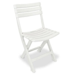 Berkfield 3 Piece Folding Bistro Set Plastic White - thumbnail 3