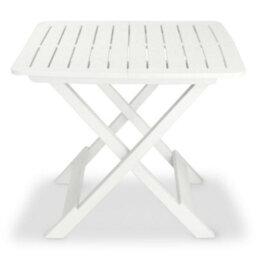 Berkfield 3 Piece Folding Bistro Set Plastic White - thumbnail 2