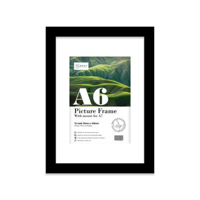 A6 Black Frame With Mount For A7 Pictures 20mm Thin Edge Portrait And Landscape Display With Wall Hooks And Kickstand - image 1