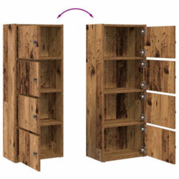 Berkfield Bookcase Old Wood 40X24X102 Cm Engineered Wood - thumbnail 8