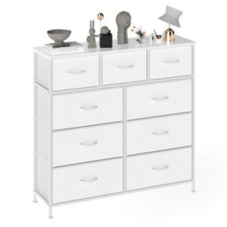 Ledrem 9-Drawer Chest, Fabric Baskets, Anti-Tip, White, 30X98.8Cm - thumbnail 3